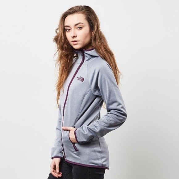 The North Face Softshell Fleece in Gray with Purple Detail - Picture 1 of 16